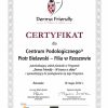 Certyfikat potwierdzający udział w programie \"Derma Friendly - W trosce o skórę\"